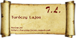 Turóczy Lajos névjegykártya
